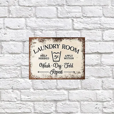 £3.75 • Buy Laundry Room, Retro Tin Metal Sign Nostalgic Art Gift Home Decor