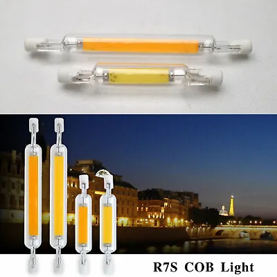 Dimmable LED R7S Glass Tube Light COB Bulb 78mm 118mm Replace Halogen Lamp HL775 • $7.40