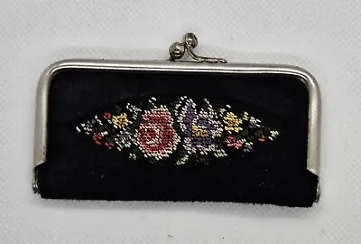 Vintage 1950s Mini Manicure Set Leather Floral Needlepoint Made In Germany • $9.99