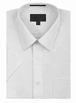 Men's Solid Color Regular Fit Button Up Premium Short Sleeve Dress Shirt • $24.14