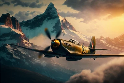 £28.99 • Buy Spitfire Airplane Aviation  Canvas Art Wall Picture Print 16 X20 