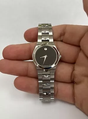 Women’s Movado Luno Sport Black Dial Stainless Steel Swiss Quartz Watch. Unique. • $799
