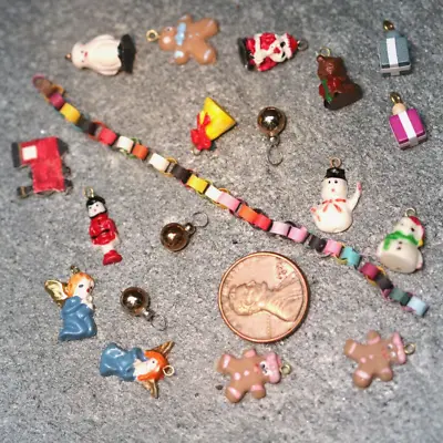 Tiny Christmas Tree Ornaments And Figurines LOT - Dollhouse Miniature 1:12 Scale • $24