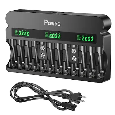 AA AAA 9V Battery Charger For 1.2V Ni-MH Ni-CD AA AAA 9V Rechargeable Batteries • $23.99