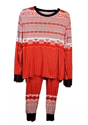 Hanna Andersson Pajamas Adult S Christmas PJ Set Fair Isle Organic Peru • $28.95