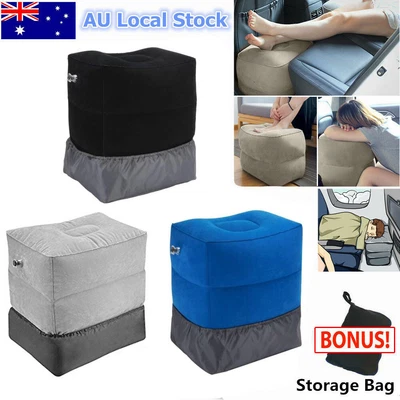 $20.99 • Buy Travel Air Pillow Foot Rest Inflatable Cushion 3 Layers Car Leg Footrest 3Colors
