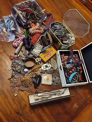 £27 • Buy Job Lot Assorted Vintage & Modern Items Inc Jewellery & Old Watches