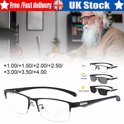 Varifocals Reading Glasses Men Women Transition Photochromic Anti-blue Light NEW • £10.37