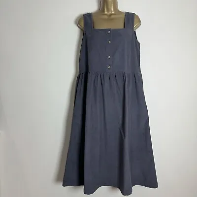 Mistral Pinafore Dress Red Or Grey Cotton Corduroy Pockets Womens Size 8 - 18 • £22.50