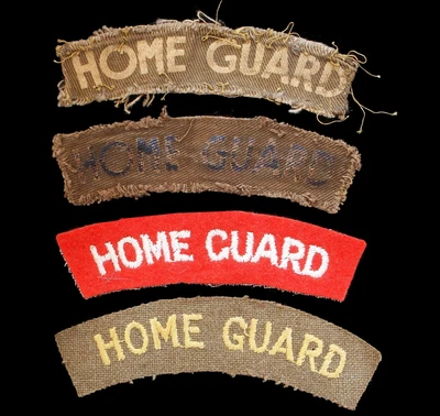 £21 • Buy Four WW2 Home Guard Cloth Shoulder Title Badges