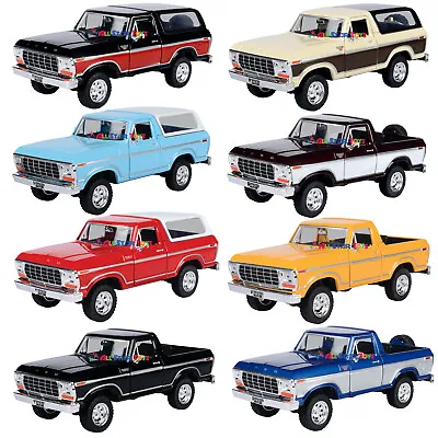 Motormax 1978 Ford Bronco Custom Pickup Truck 1:24 79371 79372 79373 79374 • $20.99