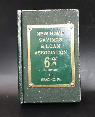 Vintage Metal Book Style Still Bank - New Home Savings & Loan Reading PA • $15