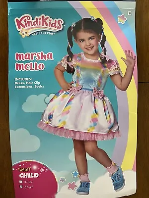 KindiKids MARSHA MELLO Costume  TODDLER 5-6T Dress Hair Clip Extensions Socks • $19.43