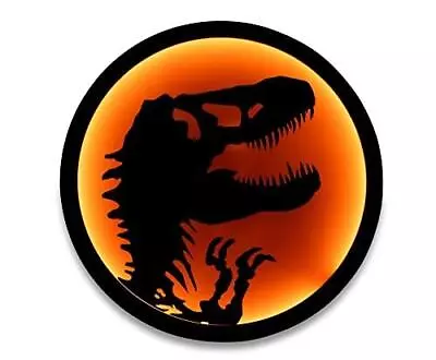 Jurassic Park T-Rex Logo LED Wall Light Sign | Ready To Hang Wall Decor Artwork • $58.79