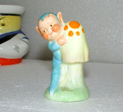 £157.50 • Buy Mabel Lucie Attwell Boo Boo On Mushroom Blue Pixie Shelley Figurine La 23