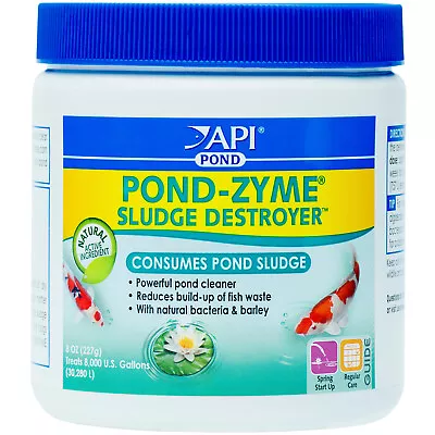 API Pond-Zyme Sludge Destroyer 8oz Pond Cleaner Reduces Koi Fish Waste Build Up • $20.99