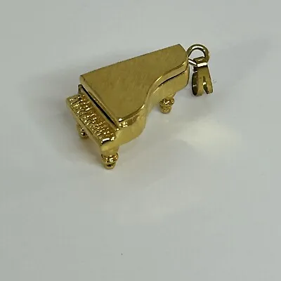 Monet Charm Vintage Opening Grand Piano Brushed Gold 1  Pendant 1970's • $11.13