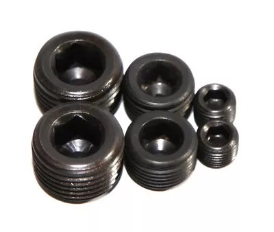 $19 • Buy 6PCS BLACK Steel Engine Block Intake Manifold Plug Kit 1/2 NPT +1/8 NPT+3/8 NPT