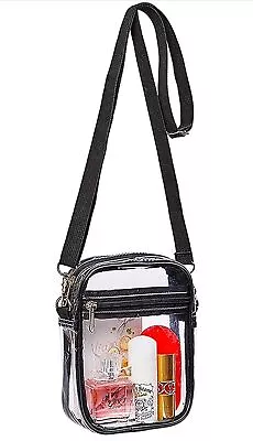 Large Clear Plastic Stadium Transparent Purse Handbag Approved Crossbody Bag • $10.08