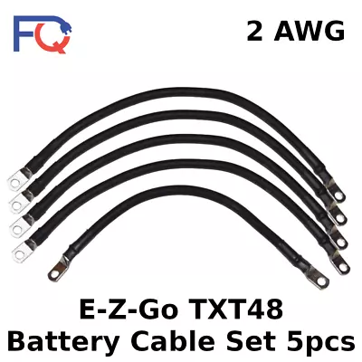 2 AWG E-Z-Go TXT48 Golf Cart Battery Cable Wiring 5 Pcs Set 2 Gauge Made In USA • $39.99