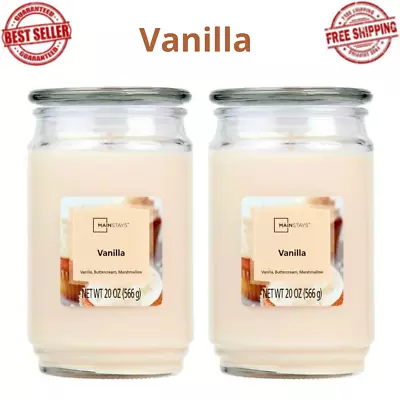 (PACK OF 2) Vanilla Scented Single-Wick Large Glass Jar Candle 20 Oz • $16.99