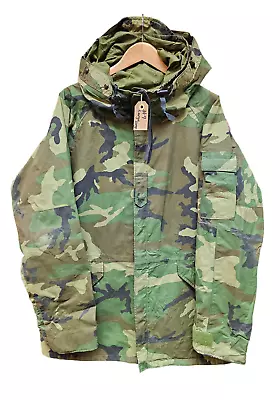 Genuine US Army Woodland Camo Gore-Tex ECWCS Parka Jacket Large Long #9 • £89.95