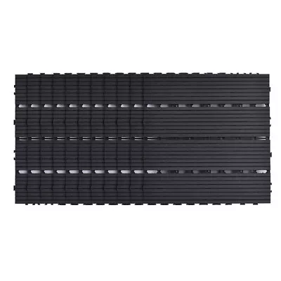 Black Decking Tiles WPC Interlocking Composite Decking Floor Garden PatioBalcony • £45.95