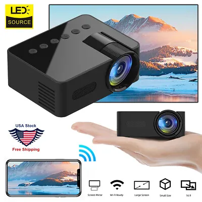 Mini Projector 3D LED Mini WiFi Video Home Theater Cinema For IOS Android System • $36.99