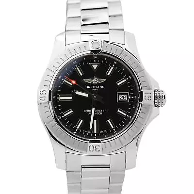 Breitling Avenger 43 Stainless Steel 43mm Black Date Automatic Watch A17318 • $2393.32