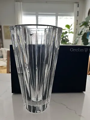 Orrefors Clear Crystal Marin Cut Large 8 5/8”Vase Signed NIB • $45