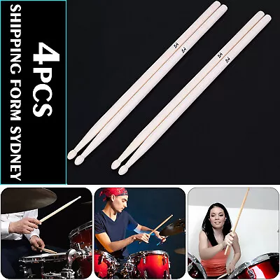 $11.69 • Buy 2 Pair 5A Maple Wood Lightweight Endearing Music Oval Tip Drumsticks Drum Sticks