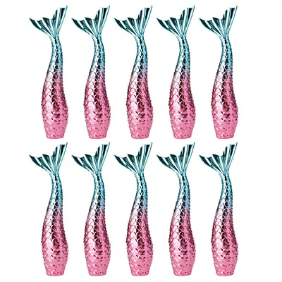 10Pcs Clear Mermaid Tail Lip Balm Containers With Brush Wand-SH • £13.79