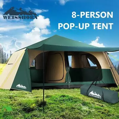 $234 • Buy Weisshorn Instant Up Camping Tent 8 Person Pop Up Tents Family Hiking Dome Camp