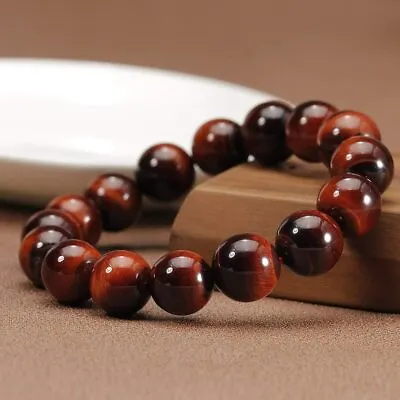 Tiger Eye Bracelet Men Women Elastic Gemstone Natural Stone Beads Stretch Unisex • $8.99