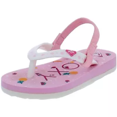 Roxy Girls TW Pebbles VI Pink Thong Sandals 6 Medium (BM) Toddler  6756 • $5.99