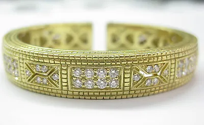 JUDITH RIPKA 18KT Diamond Cuff Bracelet Yellow Gold 2.48Ct • $15500