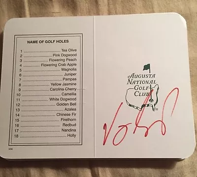 Vijay Singh Autograph Signed Masters Scorecard  • $49