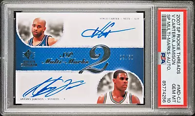 Vince Carter Antawn Jamison 2007 Sprt Multi Marks Dual Auto #ed/50 Psa 10 Pop 2 • $375