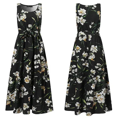 $23.89 • Buy 8-24 Women's Vintage Floral Printed Long Maxi Dress Wedding Party Prom Dresses