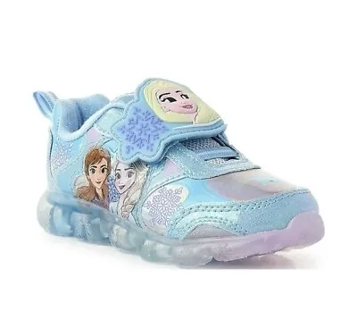 New Disney Frozen Elsa Anna Light Up Athletic Sneaker Shoes Toddler Girls Size 7 • $22.99