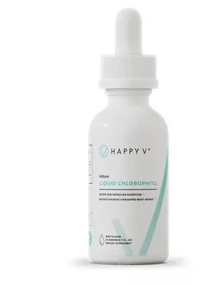 Happy V Vegan Liquid Chlorophyll Drops Mint Flavor Support Digestion Exp 09/25 • $13