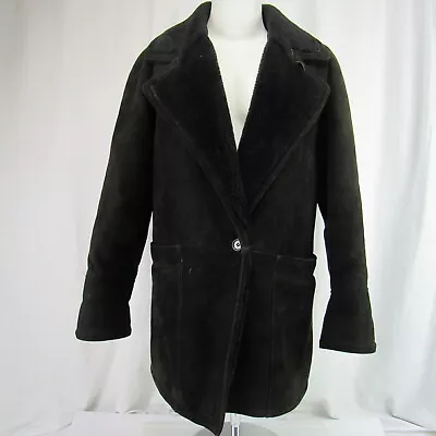 Sawyer Of Napa Coat Jacket Dark Brown Sherpa Size Medium Marlboro Man Western • $119