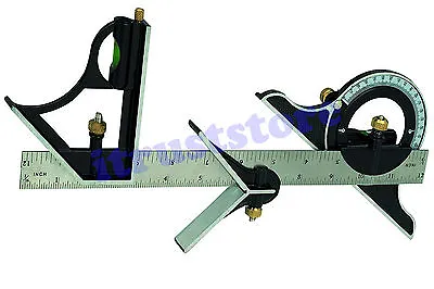 Steel Machinist Combination Try Tri Square Ruler Measuring Angle Tool Rule • $24.70
