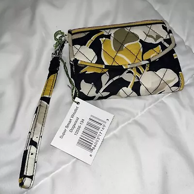 NWT Vera Bradley SUPER SMART WRISTLET  Case Retired DOGWOOD YELLOW BLACK • $34.99