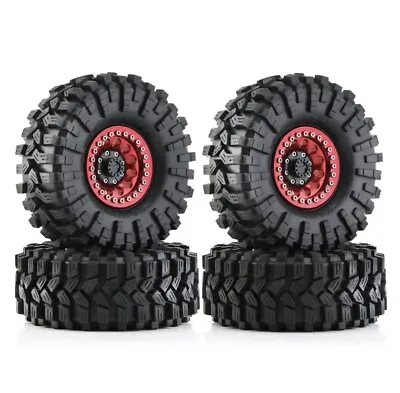 1/10 Traxxas Trx4 SCX10 Beadlock Wheels And Tyres Off-road 1.9” Grip CNC • £54.99