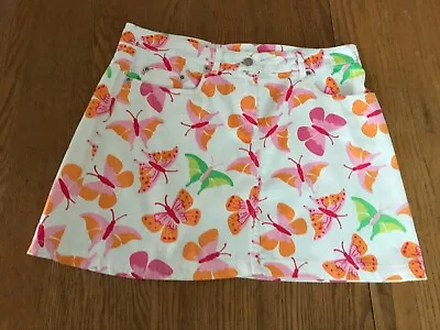 Vintage Lilly Pulitzer Skirt Size 2 Short A-Line Pink Orange Butterflies VGC • $24