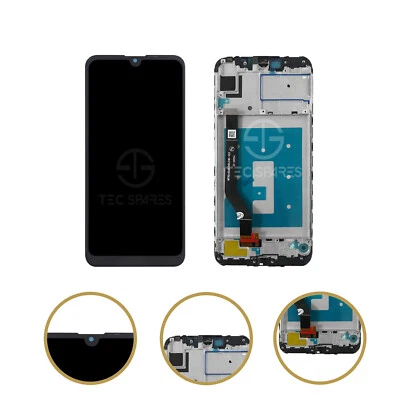 Huawei Y7 2019 Replacement LCD Display Touch Screen Digitizer Black OEM Frame • £19.99