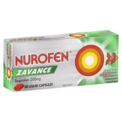 $19 • Buy 20pc Nurofen Zavance Ibuprofen 200mg Liquid Capsules Pain Relief/Reduce Fever