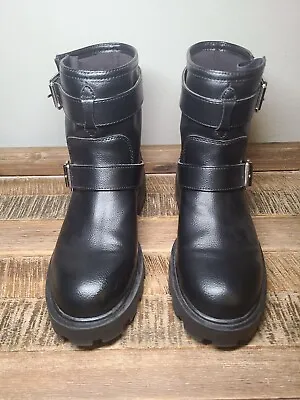 New H&M Womens Size 6 Black Chunky Boots (No Box) • $45