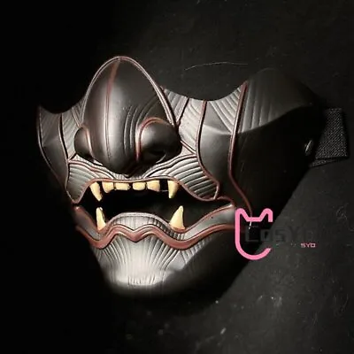 Japanese Hannya Half Face Mask Demon Oni Samurai Noh Kabuki Prajna Devil Masks • $29.99